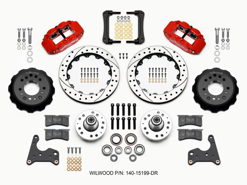 Wilwood Narrow Superlite 6R Front Hub Kit 12.88in Drill Red 65-72 CDP C Body -Drum - 140-15199-DR