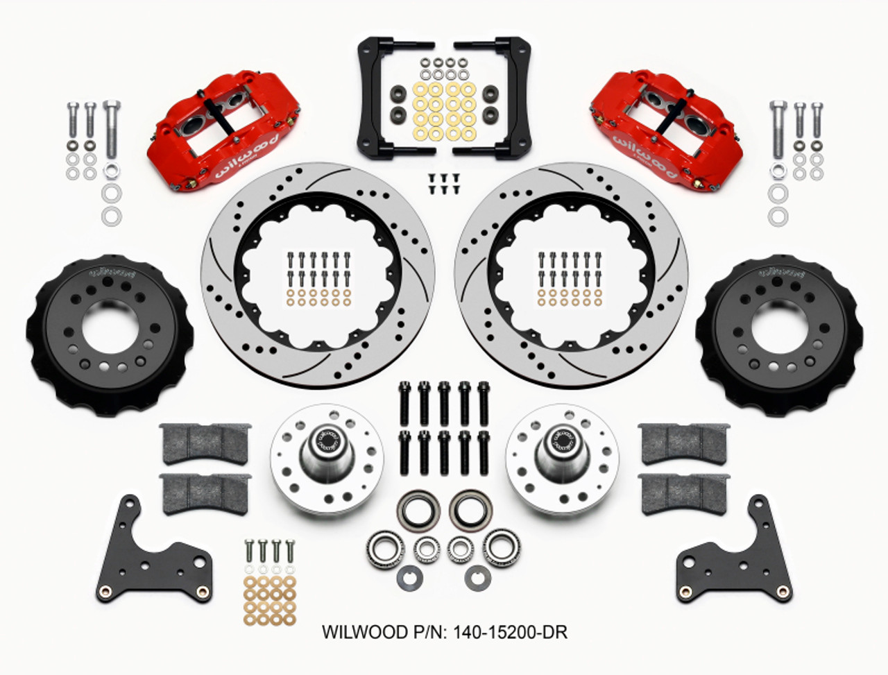Wilwood Narrow Superlite 6R Front Hub Kit 14.00in Drill Red 65-72 CDP C Body -Drum - 140-15200-DR