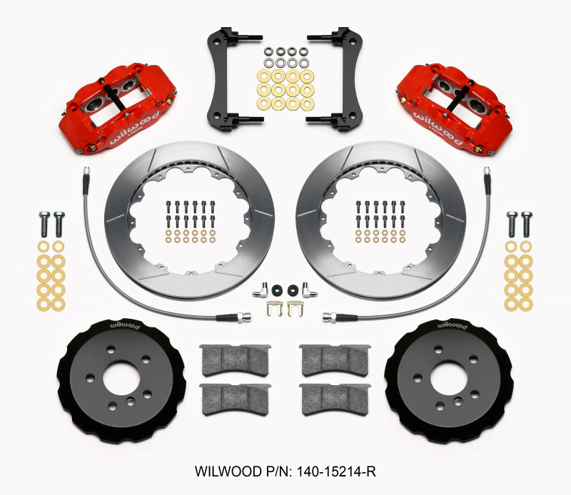 Wilwood Narrow Superlite 6R Front Hat Kit 12.88in Red 2014-2015 Mini Cooper w/Lines - 140-15214-R