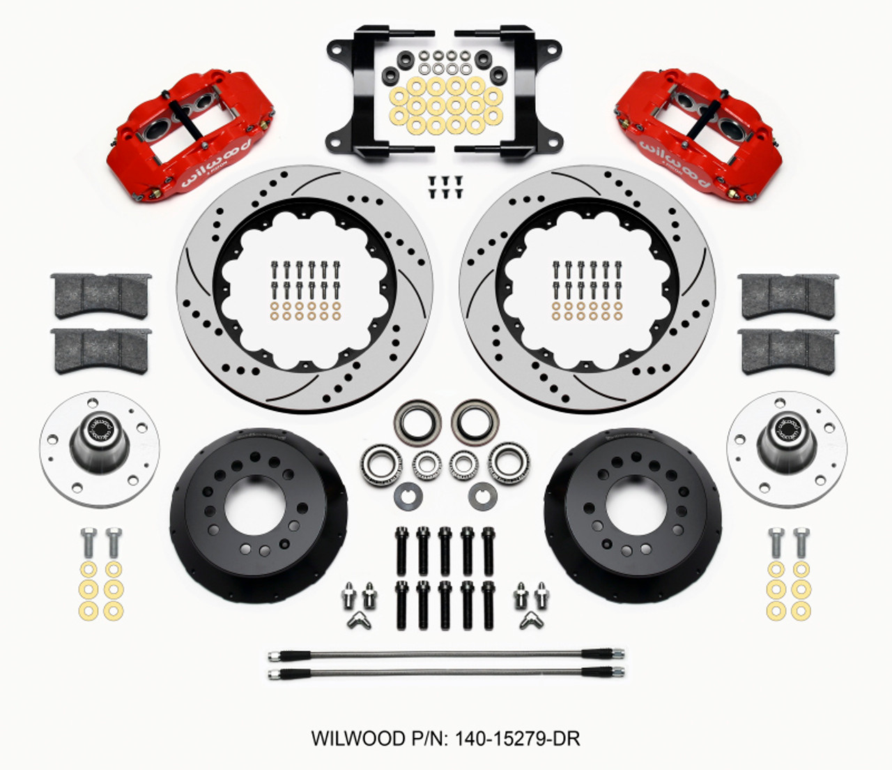 Wilwood Narrow Superlite 6R Front Hub Kit 14.00in Drill Red 82-92 Camaro//Firebird - 140-15279-DR