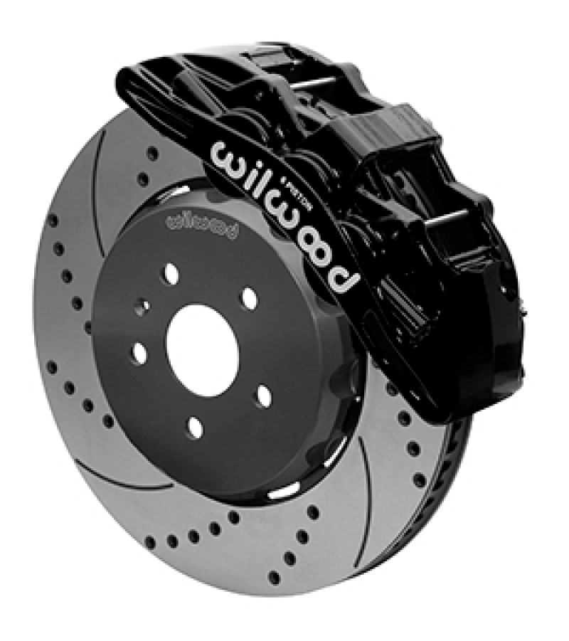 Wilwood SX6R Front Brake Kit 15in Lug Drive Slotted/Drilled Black w/ Lines 10-14 Chevrolet Camaro SS - 140-15431-D