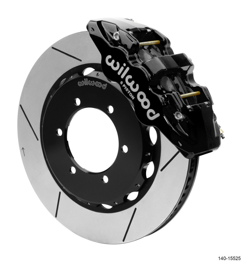 Wilwood AERO4 Spec 37 GT FrontTruck Kit 14.25in Black 1997-2018 Nissan Y61 Patrol w/lines - 140-15525