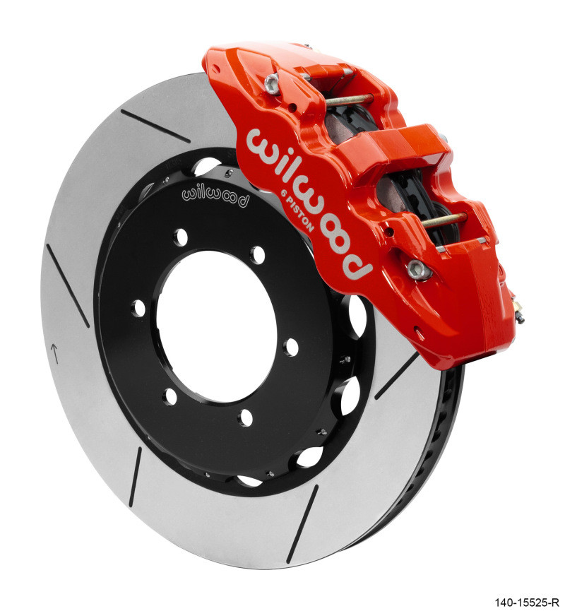 Wilwood AERO4 Spec 37 GT FrontTruck Kit 14.25in Red 1997-2018 Nissan Y61 Patrol w/lines - 140-15525-R