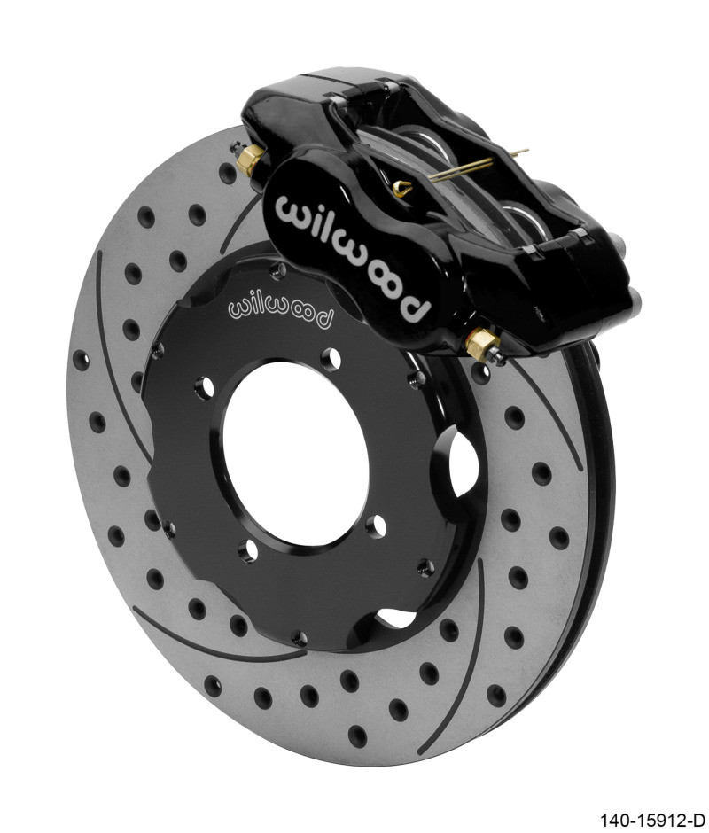 Wilwood Dynalite Front Big Brake Kit 11.00in SRP Drilled & Slotted Rotors - Black - 140-15912-D