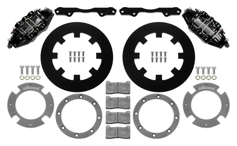 Wilwood 17-21 Can-Am X3RS Black 6-Piston Front Kit 11.25in - Undrilled Rotors - 140-16628