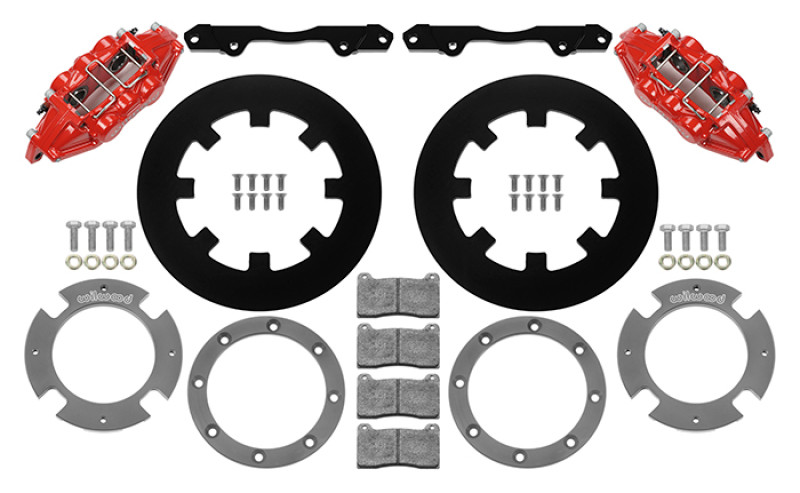 Wilwood 17-21 Can-Am X3RS Red 6-Piston Rear Kit 11.25in - Undrilled Rotors - 140-16629-R