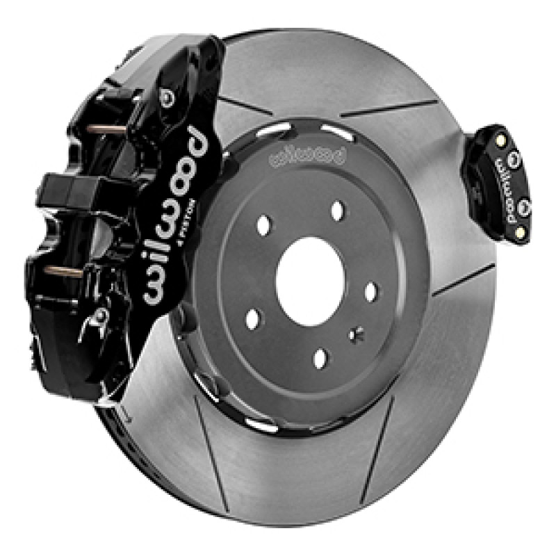 Wilwood 20-23 Chevy Corvette C8 Aero4 Black Rear Big Brake Kit - Slotted - 140-17009 Photo - Primary