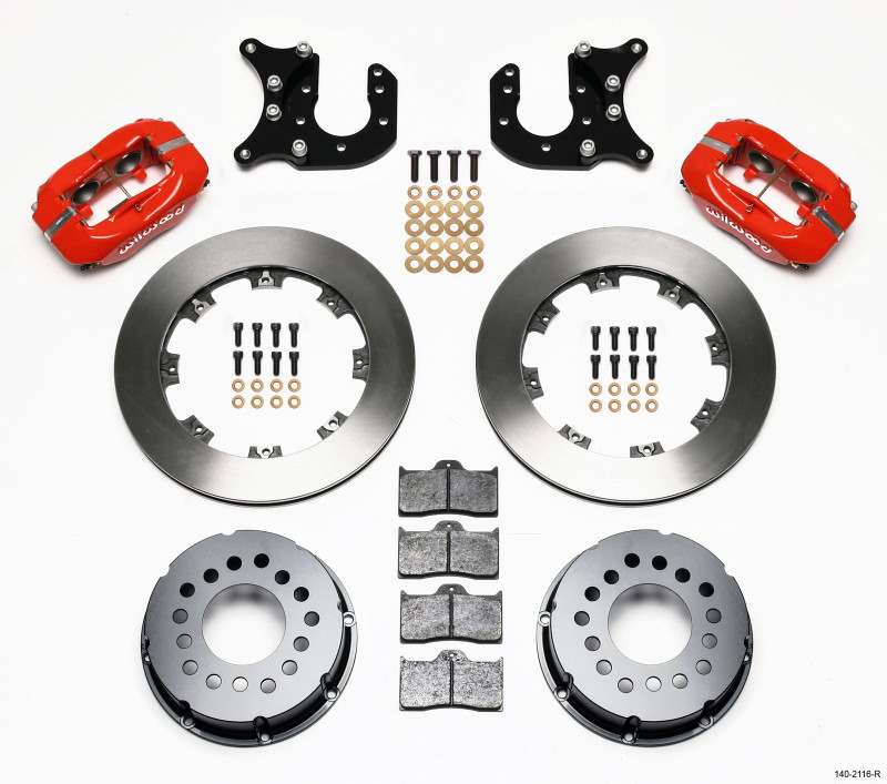 Wilwood Forged Dynalite P/S Rear Kit Red Mopar-Dana 2.72in Offset - 140-2116-R