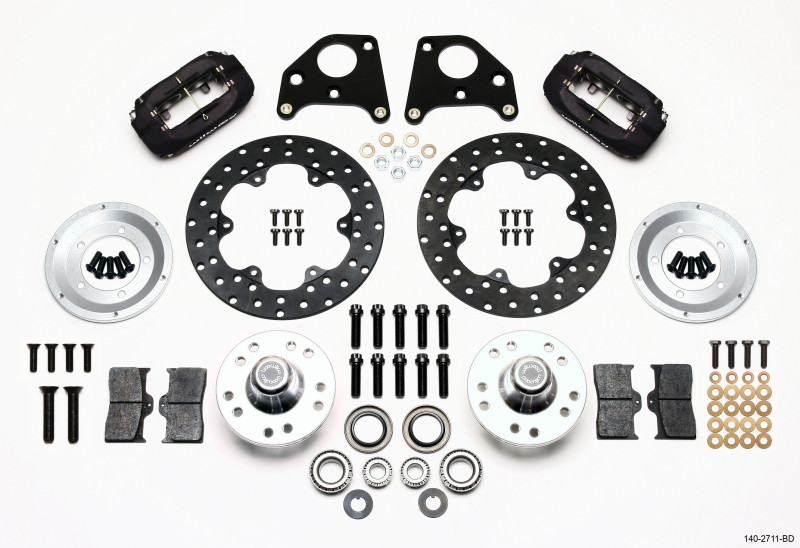 Wilwood Forged Dynalite Front Drag Kit Drilled Rotor 62-72 CDP B & E Body-Drum - 140-2711-BD