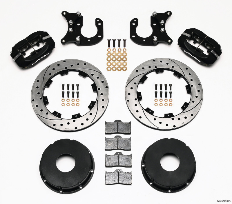 Wilwood Forged Dynalite P/S Rear Kit Drilled Rotor Big Ford 2.36in Offset Currie Blank - 140-3722-BD