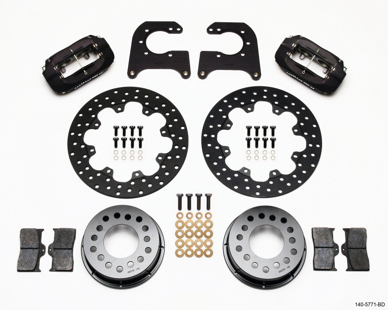 Wilwood Forged Dynalite Rear Drag Kit Drilled Rotor Chevy 12 Bolt-Spec 3.15in Brng - 140-5771-BD