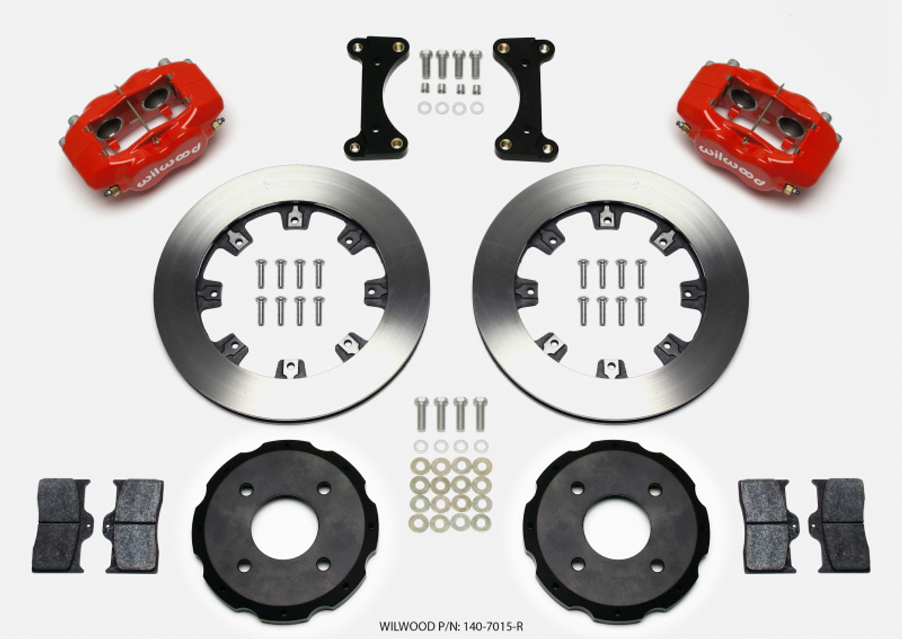 Wilwood Forged Dynalite Front Hat Kit 12.19in Drilled Red 2002 Mitsubishi Lancer - 140-7015-R