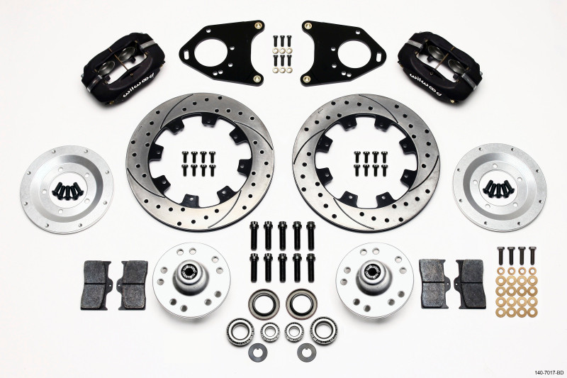Wilwood Forged Dynalite Front Kit 12.19in Drilled 71-80 Pinto/Mustang II Disc & Drum - 140-7017-BD