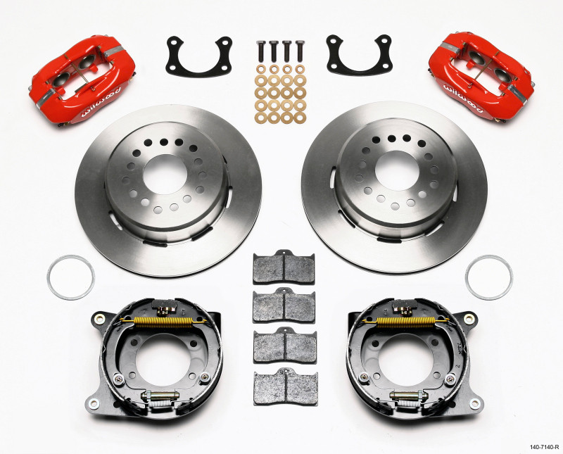 Wilwood Forged Dynalite P/S Park Brake Kit Red New Big Ford 2.50in Offset - 140-7140-R