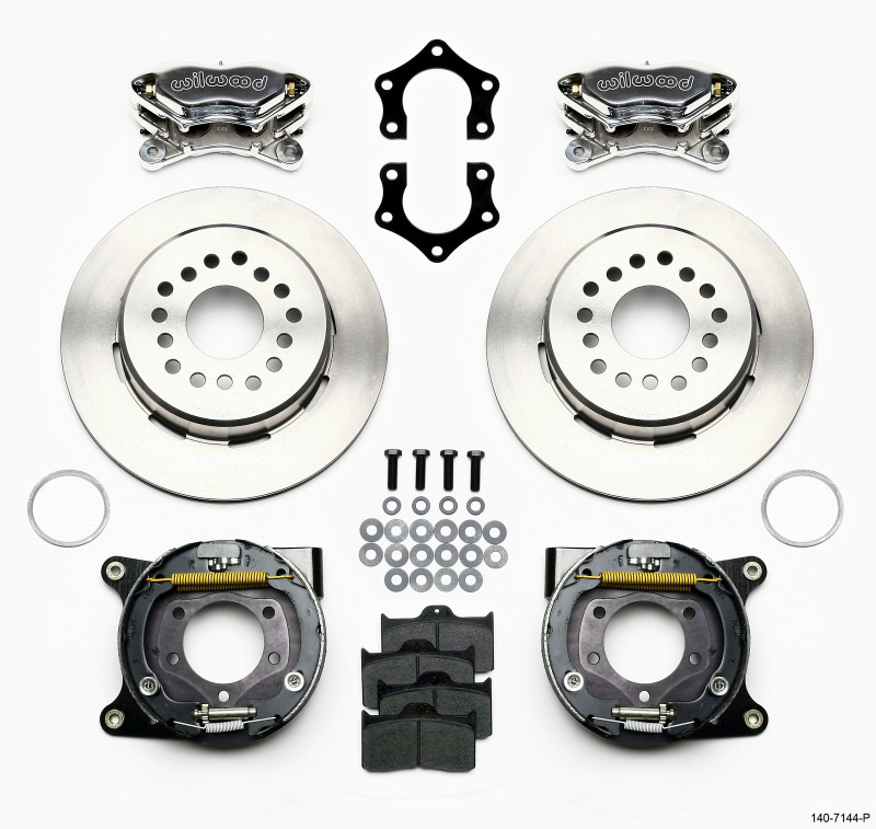 Wilwood Forged Dynalite P/S Park Brake Kit Polished Mopar/Dana 2.36in Off w/Snap Ring Brng - 140-7144-P