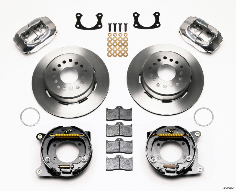 Wilwood Forged Dynalite P/S Park Brake Kit Polished New Big Ford 2.36in Offset - 140-7582-P