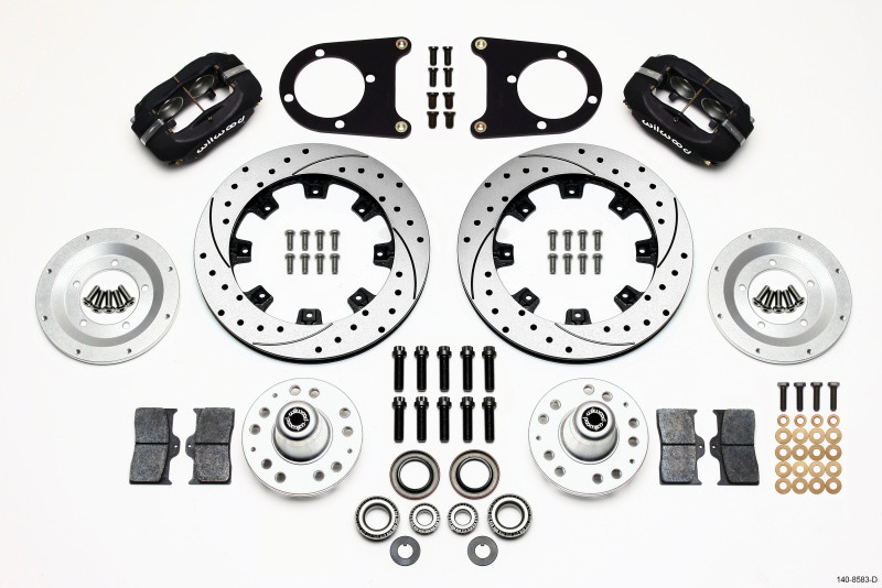 Wilwood Forged Dynalite Front Kit 12.19in Drilled 37-48 Ford Psgr. Car Spindle - 140-8583-D