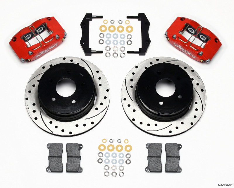 Wilwood Dynapro Radial Rear Kit 12.19in Drilled Red 2004-2006 Pontiac GTO - 140-8754-DR
