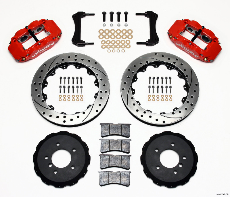 Wilwood Narrow Superlite 6R Front Hat Kit 13.06in Drilled Red E36 BMW M3 - 140-8797-DR