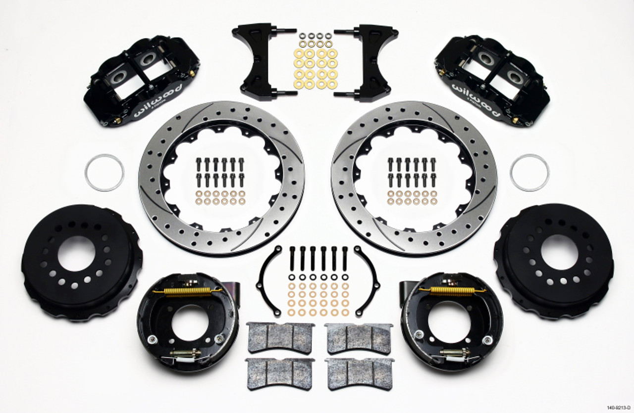Wilwood Narrow Superlite 4R Rear P-Brk Kit 12.88in Drilled Chevy 12 Bolt w/ C-Clips - 140-9213-D
