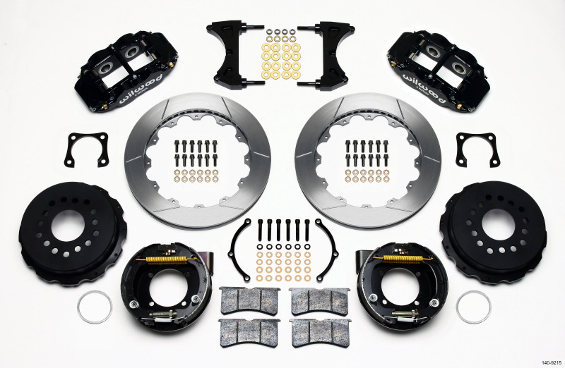 Wilwood Narrow Superlite 4R Rear P-Brk Kit 12.88in Chevy 12 Bolt-Spec 3.15in Brng - 140-9215