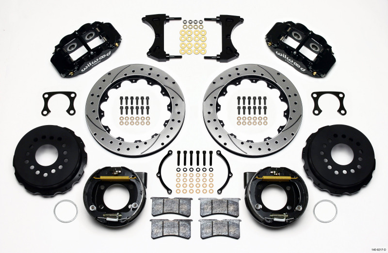 Wilwood Narrow Superlite 4R Rear P-Brk Kit 12.88in Drilled Big Ford Old Style 2.36in Offset - 140-9217-D