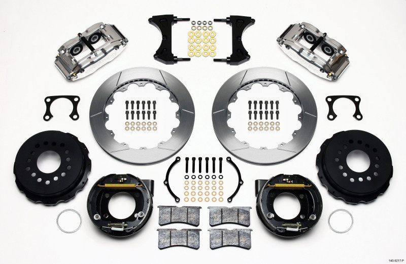 Wilwood Narrow Superlite 4R Rear P-Brk Kit 12.88in Polished Big Ford Old Style 2.36in Offset - 140-9217-P
