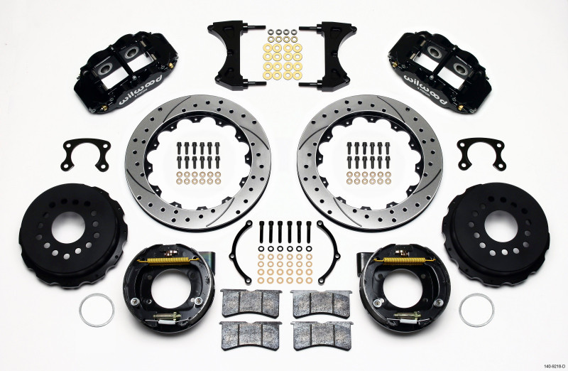 Wilwood Narrow Superlite 4R Rear P-Brk Kit 12.88in Drilled Big Ford New Style 2.36in Offset - 140-9218-D