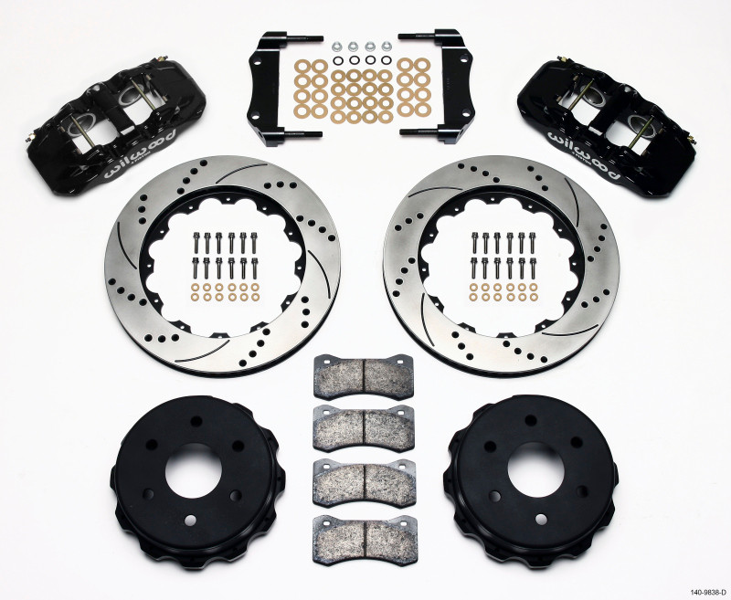 Wilwood AERO4 RearTruck Kit 14.25in Drilled 1999-2010 GM 1500-SUV 2 Piston OE Caliper - 140-9838-D