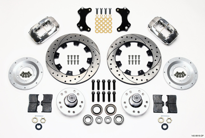 Wilwood Forged Dynalite Front Kit 12.19in Drilled-Polished WWE ProSpindle - 140-9918-DP