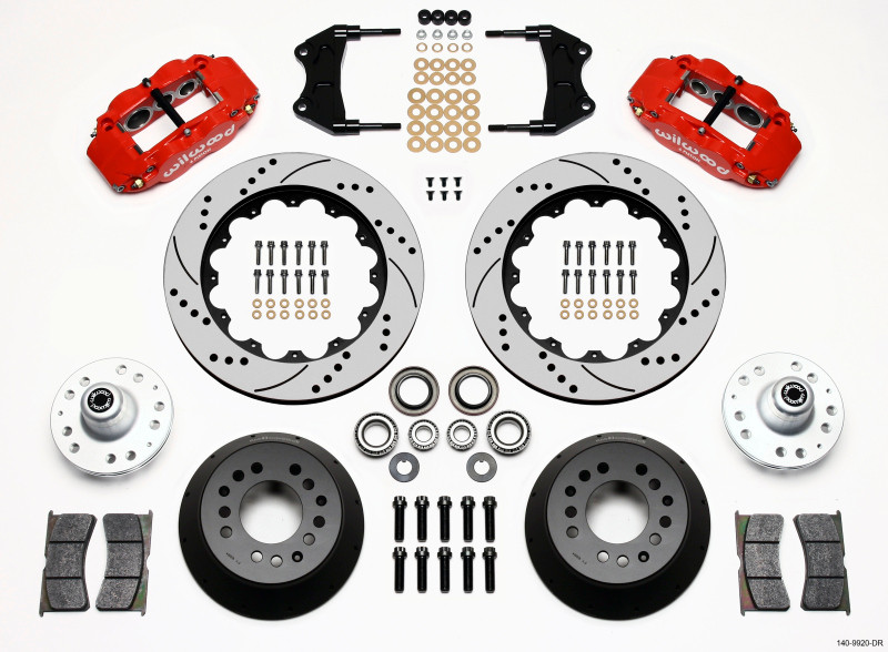 Wilwood Narrow Superlite 6R Front Hub Kit 14.00in Drill Red WWE ProSpindle - 140-9920-DR