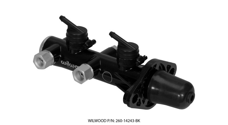 Wilwood Tandem Remote Master Cylinder - 1in Bore Black - 260-14243-BK