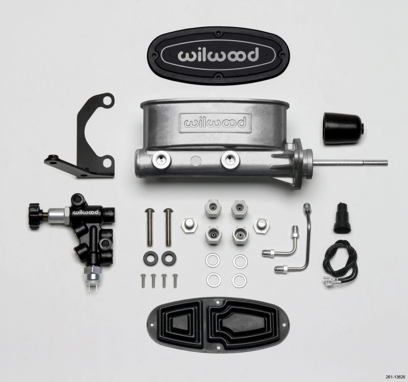 Wilwood HV Tandem M/C Kit w L/H Bracket & Prop Valve - 15/16in Bore-W/Pushrod - 261-13626