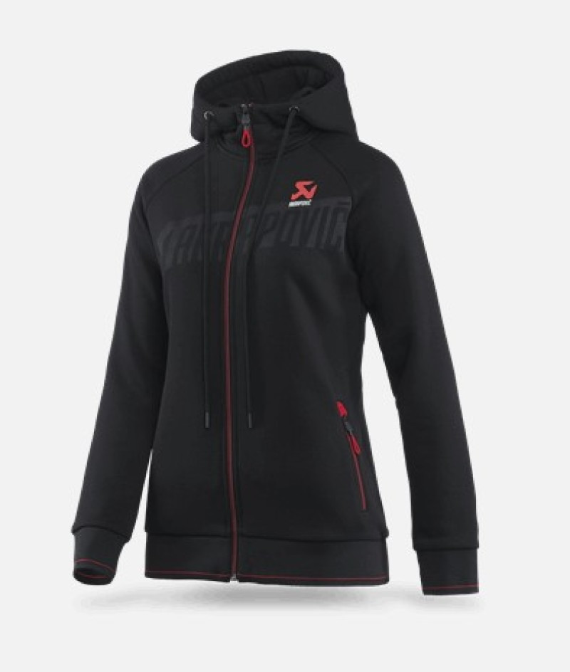 Akrapovic Womens Corpo Zip Hoodie Black - Small - 802062
