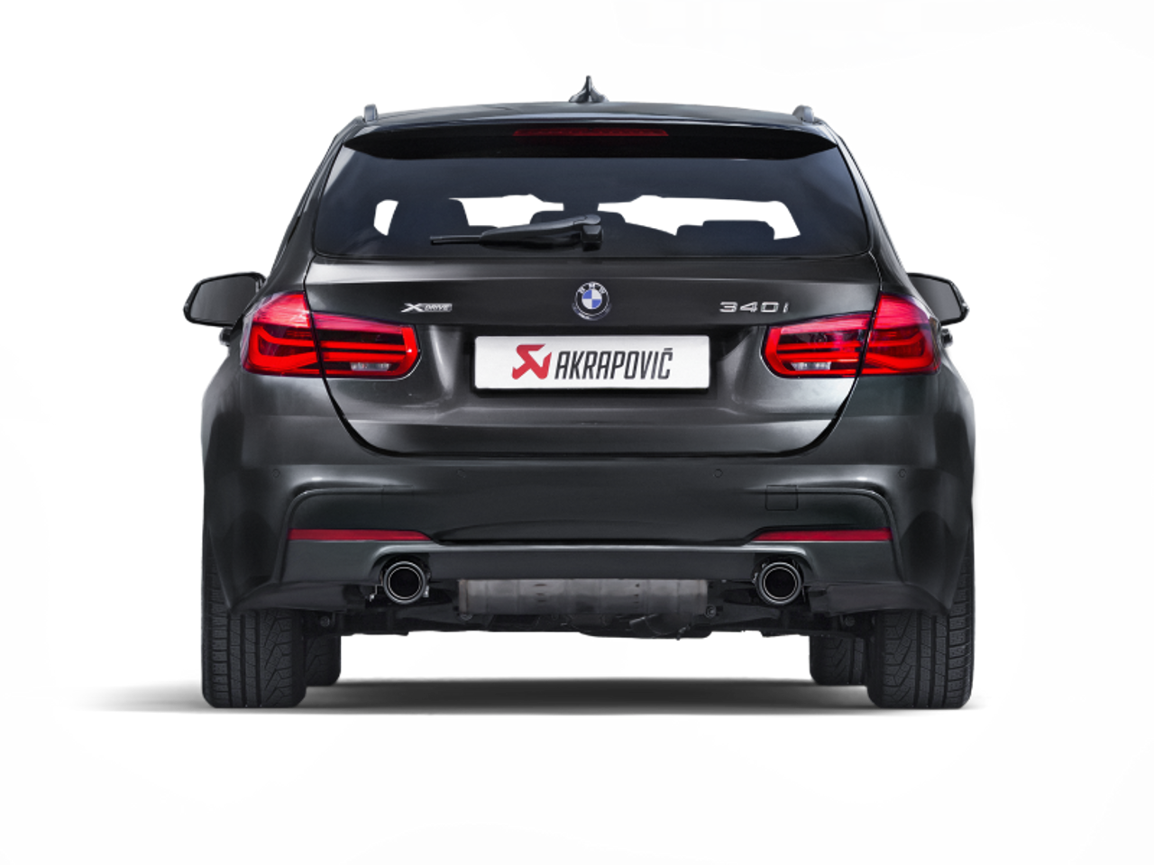 Akrapovic 16-17 BMW 340i (F30 F31) Evolution Line Cat Back (SS) w/ Carbon Tips (Req. Link Pipe) - MTP-BM/SS/2H