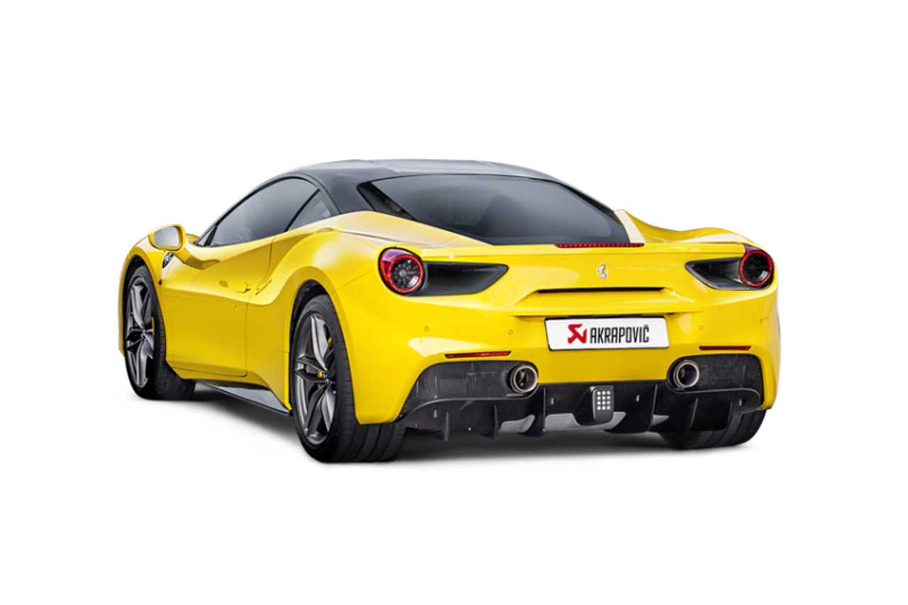 Akrapovic 16-17 Ferrari 488 GTB/488 Spyder Slip-On Line (Titanium) w/ Carbon Tips - MTP-FE488H