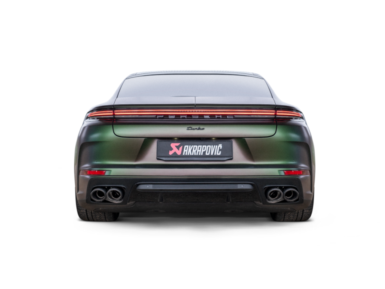Akrapovic 2024+ Porsche Panamera Slip-On Line (Titanium) w/ Carbon Tips: Requires V6 or V8 fit kit - S-PO/T/5H