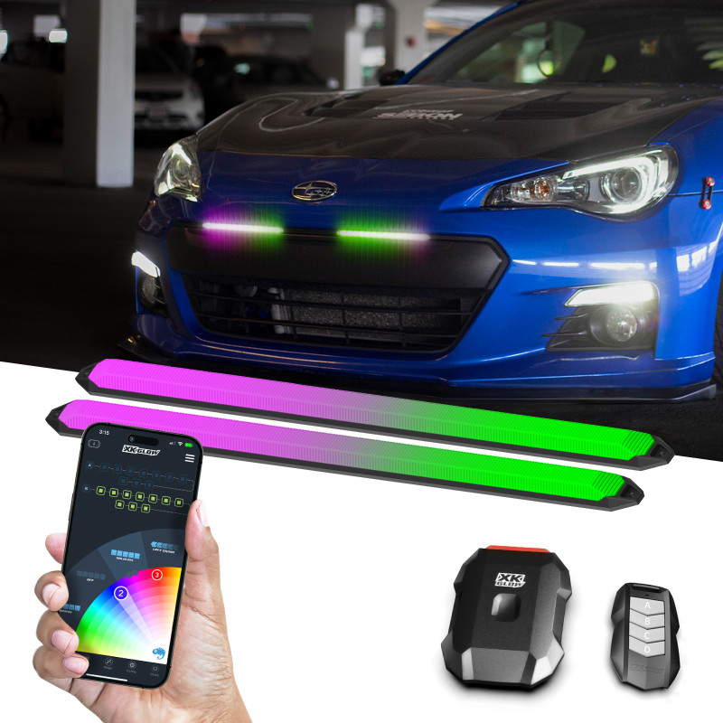 XK Glow 9in XKmax DRL Truck Grill Flexible Light App Cntl Bar 2pc - MX-DRL-9-KIT User 1