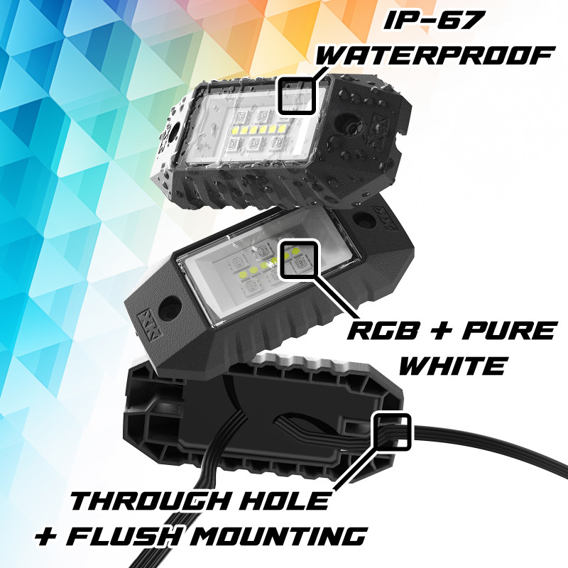 XK Glow RGBW 8pc Addressable LED Rock Light Kit - MX-ROCK-ADV User 1