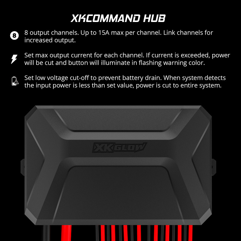 XK Glow XKcommand Bluetooth Switch Panel for Lights 12V Accessory Offroad - XK-CMD-KIT
