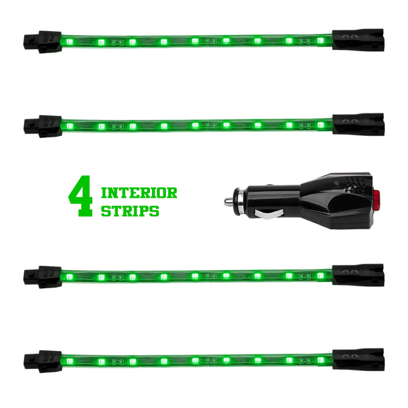 XK Glow Single Color XKGLOW UnderglowLED Accent Light Car/Truck Kit Green - 4x8In - XK041004-G
