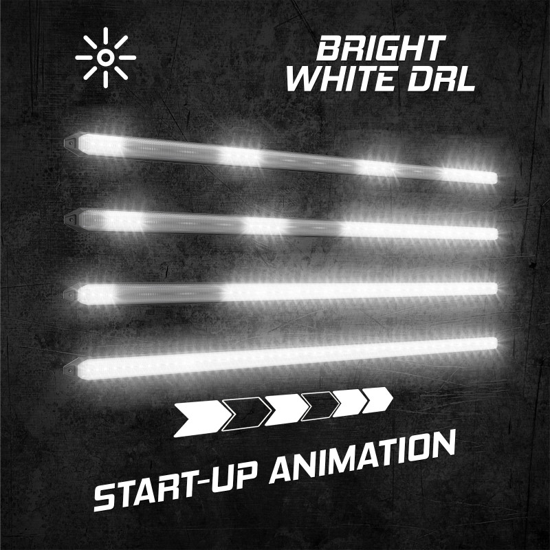 XK Glow 22In Switchback Grill Lights with Start-up Animation & Sequential Turn Signals - XK041029-22