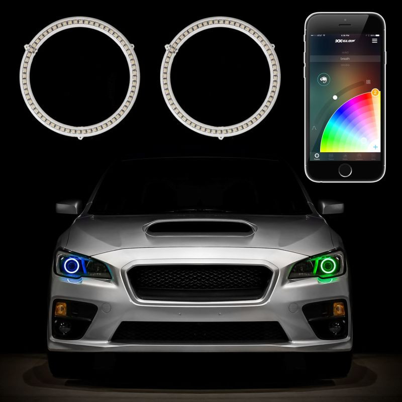 XK Glow 2x60mm - RGB Switchback Halo Million Color XKCHROME Smartphone App Controlled Kit - XK042008-60