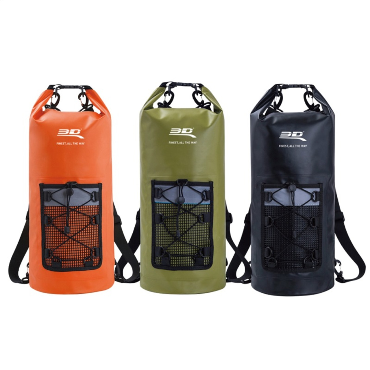 3D MAXpider Roll-Top Dry Bag Backpack - Black - 6117-09