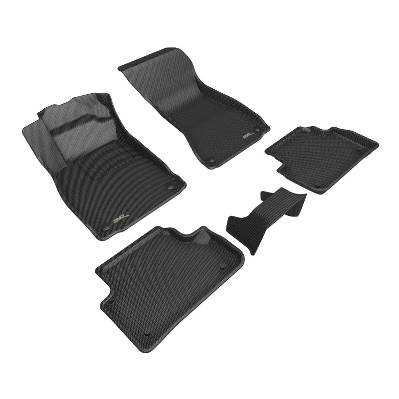 3D MAXpider 2017-2019 Audi A4/S4/A5 Sportback/S5 Sportback Kagu 1st & 2nd Row Floormats - Black - L1AD04201509 Photo - Primary