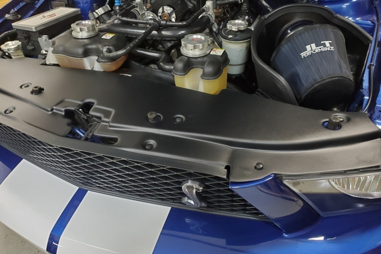 JLT 07-09 Ford Mustang GT500 Black Textured Full Length Radiator Support Cover