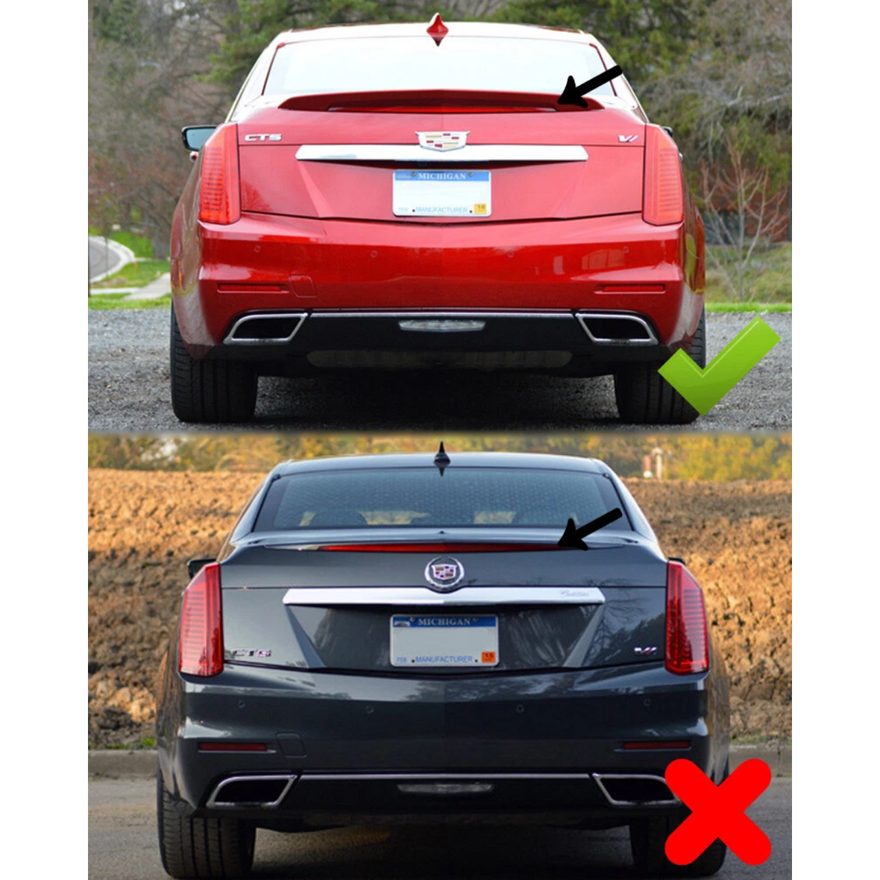 EOS Gloss Black Rear Spoiler - 16-19 Cadillac CTS-V (SPOILER-113-V2-ABS)