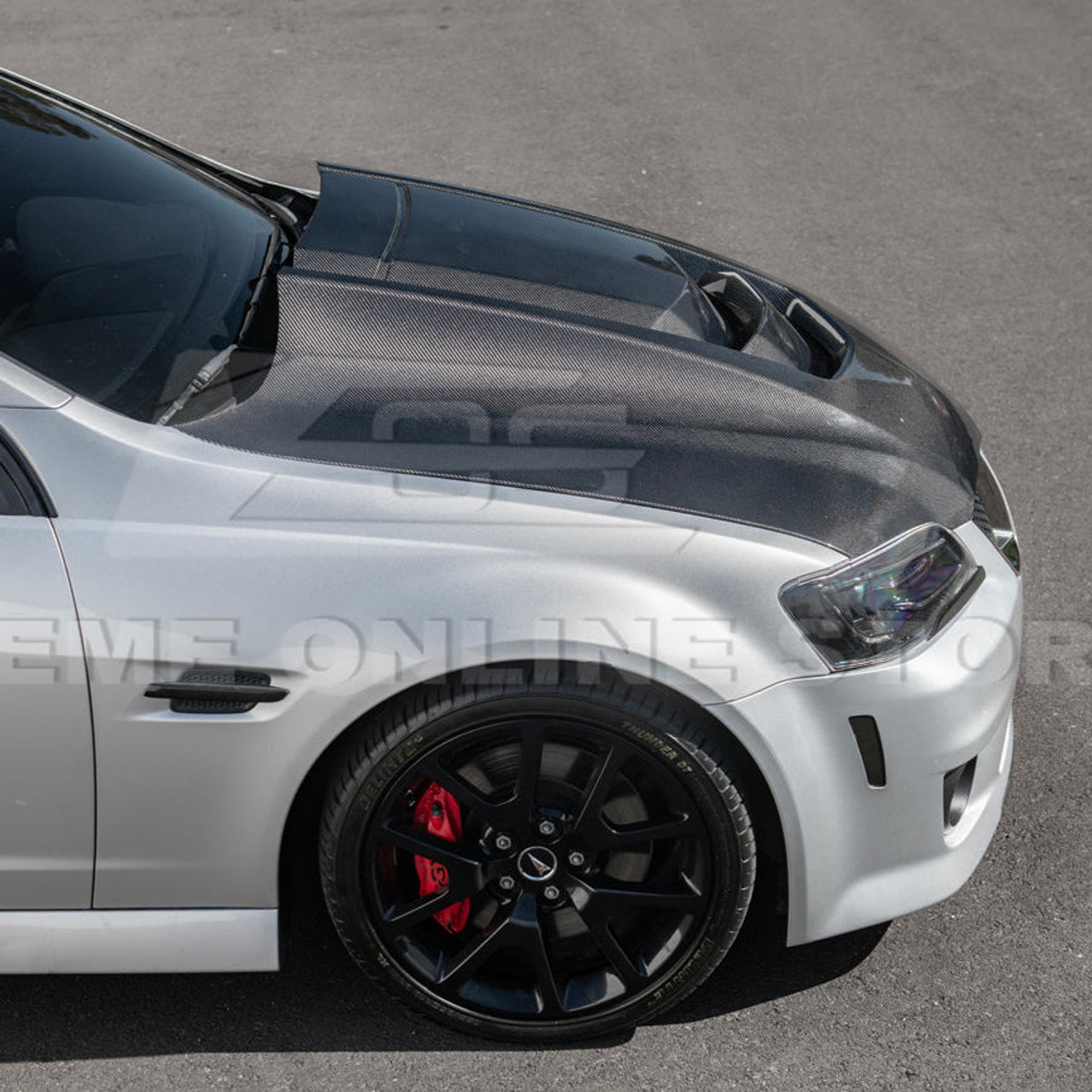EOS Carbon Fiber Vented ZR1 Style Hood - 08-09 Pontiac G8 (HOOD-942-BKCF)