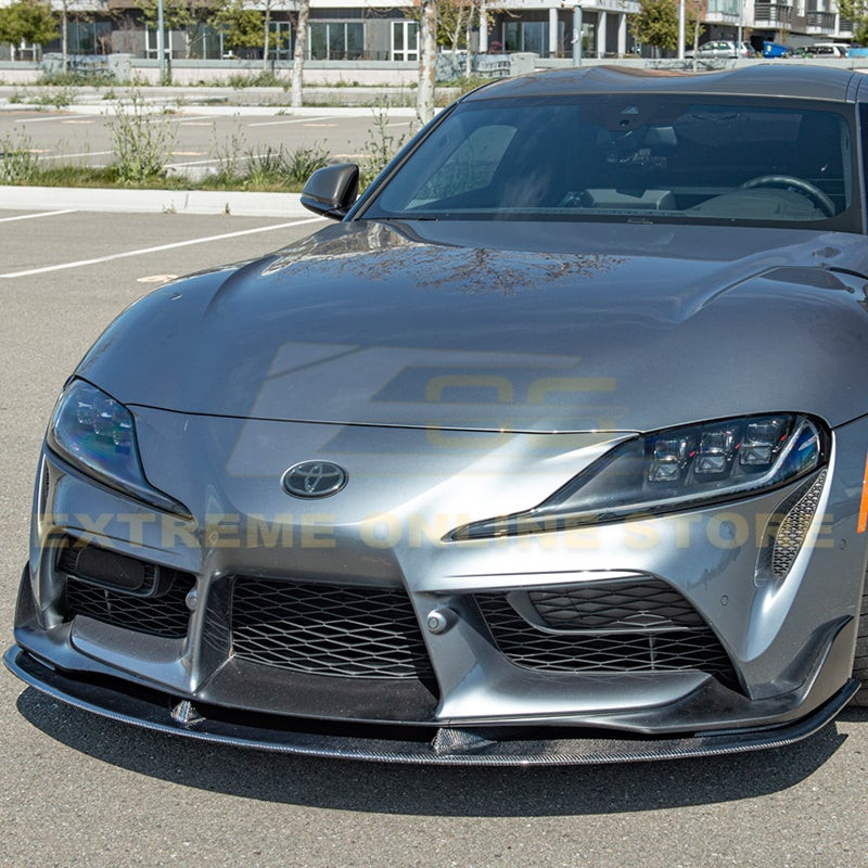 EOS Carbon Fiber Full Aero Kit - 2020+ Toyota Supra A90 (FLIP-260-BKCF_SS-261-BKCF_SPOILER-438-BKCF)