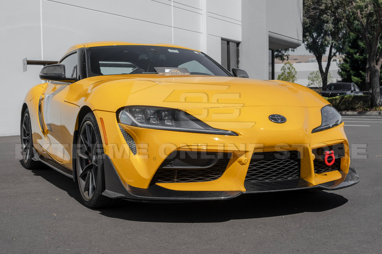 EOS Carbon Fiber Front Splitter - 2020+ Toyota Supra A91 (FLIP-1020-BKCF)
